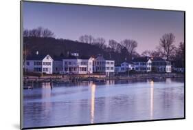 USA, Connecticut, Mystic, houses along Mystic River at dawn-Walter Bibikow-Mounted Photographic Print