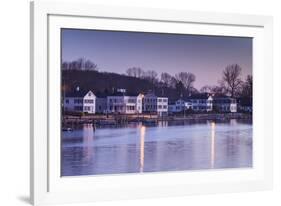 USA, Connecticut, Mystic, houses along Mystic River at dawn-Walter Bibikow-Framed Photographic Print