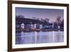 USA, Connecticut, Mystic, houses along Mystic River at dawn-Walter Bibikow-Framed Photographic Print