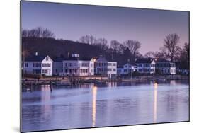 USA, Connecticut, Mystic, houses along Mystic River at dawn-Walter Bibikow-Mounted Photographic Print