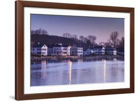 USA, Connecticut, Mystic, houses along Mystic River at dawn-Walter Bibikow-Framed Photographic Print