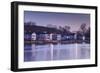 USA, Connecticut, Mystic, houses along Mystic River at dawn-Walter Bibikow-Framed Photographic Print