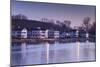 USA, Connecticut, Mystic, houses along Mystic River at dawn-Walter Bibikow-Mounted Photographic Print