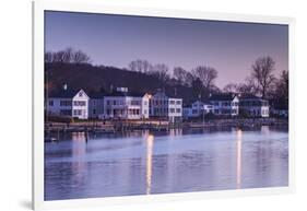 USA, Connecticut, Mystic, houses along Mystic River at dawn-Walter Bibikow-Framed Photographic Print