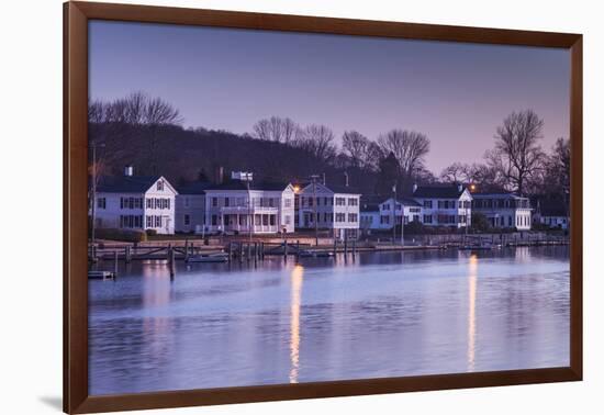 USA, Connecticut, Mystic, houses along Mystic River at dawn-Walter Bibikow-Framed Photographic Print