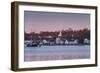 USA, Connecticut, Mystic, houses along Mystic River at dawn-Walter Bibikow-Framed Photographic Print