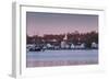 USA, Connecticut, Mystic, houses along Mystic River at dawn-Walter Bibikow-Framed Photographic Print