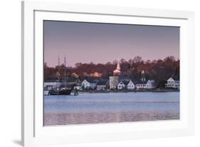 USA, Connecticut, Mystic, houses along Mystic River at dawn-Walter Bibikow-Framed Photographic Print