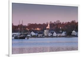 USA, Connecticut, Mystic, houses along Mystic River at dawn-Walter Bibikow-Framed Photographic Print