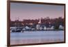 USA, Connecticut, Mystic, houses along Mystic River at dawn-Walter Bibikow-Framed Photographic Print