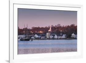 USA, Connecticut, Mystic, houses along Mystic River at dawn-Walter Bibikow-Framed Photographic Print