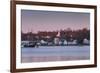 USA, Connecticut, Mystic, houses along Mystic River at dawn-Walter Bibikow-Framed Photographic Print