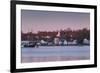 USA, Connecticut, Mystic, houses along Mystic River at dawn-Walter Bibikow-Framed Photographic Print