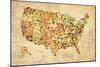 USA Crystallized County Map-David Bowman-Mounted Giclee Print