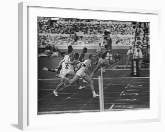 Usa Dave Sime and German Armin Hary at End of Men's 100-Meter Dash-null-Framed Premium Photographic Print