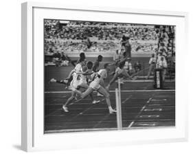 Usa Dave Sime and German Armin Hary at End of Men's 100-Meter Dash-null-Framed Premium Photographic Print