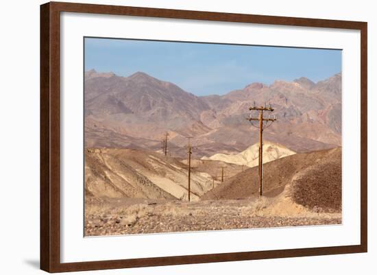 USA, Death Valley National Park, Power Poles-Catharina Lux-Framed Photographic Print