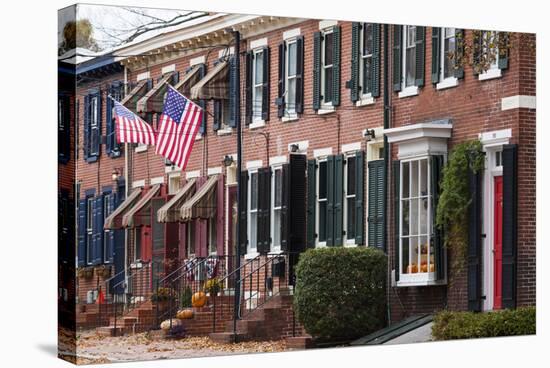 Usa, Delaware, New Castle, Historic District House Detail-Walter Bibikow-Stretched Canvas