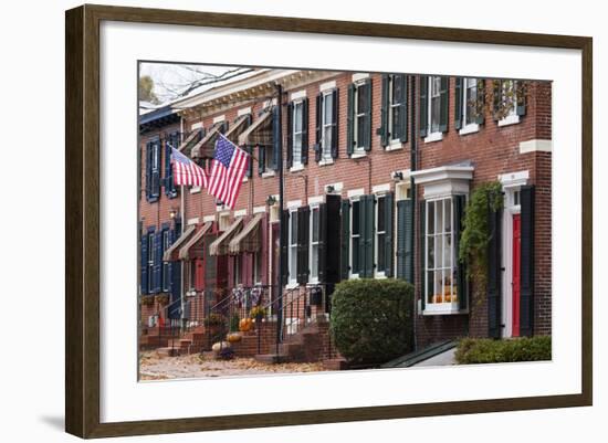 Usa, Delaware, New Castle, Historic District House Detail-Walter Bibikow-Framed Photographic Print