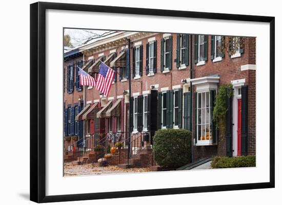 Usa, Delaware, New Castle, Historic District House Detail-Walter Bibikow-Framed Photographic Print