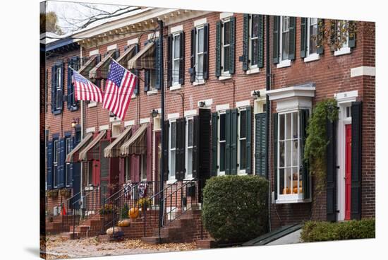 Usa, Delaware, New Castle, Historic District House Detail-Walter Bibikow-Stretched Canvas