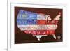 USA Flag Map-Design Turnpike-Framed Giclee Print