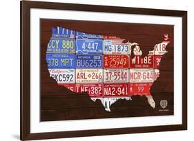 USA Flag Map-Design Turnpike-Framed Giclee Print