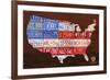 USA Flag Map-Design Turnpike-Framed Giclee Print