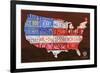 USA Flag Map-Design Turnpike-Framed Giclee Print