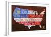 USA Flag Map-Design Turnpike-Framed Giclee Print