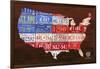 USA Flag Map-Design Turnpike-Framed Giclee Print