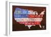 USA Flag Map-Design Turnpike-Framed Giclee Print