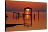 USA, Florida, Apalachicola, Sunrise at an old boat house at Apalachicola Bay.-Joanne Wells-Stretched Canvas