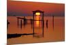 USA, Florida, Apalachicola, Sunrise at an old boat house at Apalachicola Bay.-Joanne Wells-Mounted Premium Photographic Print