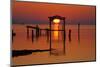 USA, Florida, Apalachicola, Sunrise at an old boat house at Apalachicola Bay.-Joanne Wells-Mounted Premium Photographic Print