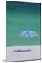 USA, Florida. Beach umbrella on the Emerald Coast, Destin.-Anna Miller-Mounted Photographic Print