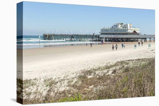 USA, Florida, Daytona Beach, Joe's Crab Shack on beach.-Lisa S. Engelbrecht-Stretched Canvas