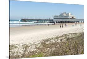 USA, Florida, Daytona Beach, Joe's Crab Shack on beach.-Lisa S. Engelbrecht-Stretched Canvas