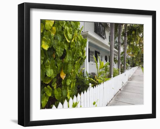 USA, Florida, Florida Keys, Key West, Truman Annex, House Detail-Walter Bibikow-Framed Photographic Print