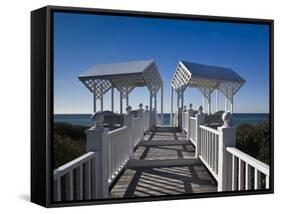 USA, Florida, Florida Panhandle, Seaside, Beach Pavillion-Walter Bibikow-Framed Stretched Canvas