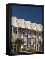 USA, Florida, Florida Panhandle, St. George Island, Beachfront Houses-Walter Bibikow-Framed Stretched Canvas
