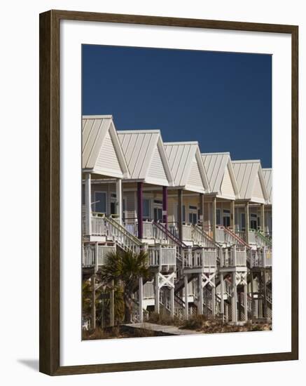 USA, Florida, Florida Panhandle, St. George Island, Beachfront Houses-Walter Bibikow-Framed Photographic Print