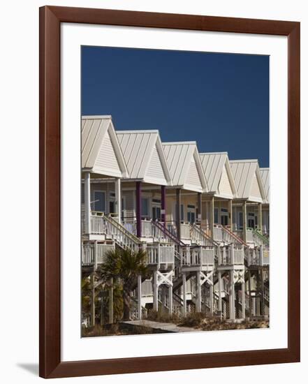 USA, Florida, Florida Panhandle, St. George Island, Beachfront Houses-Walter Bibikow-Framed Photographic Print