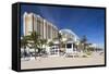 USA, Florida, Fort Lauderdale Beach, High Rise Buildings-Walter Bibikow-Framed Stretched Canvas