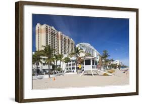 USA, Florida, Fort Lauderdale Beach, High Rise Buildings-Walter Bibikow-Framed Photographic Print