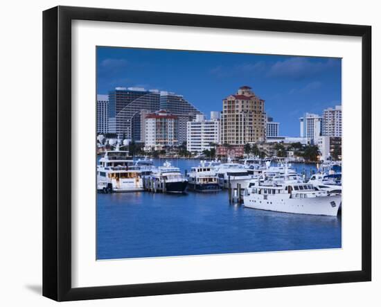 USA, Florida, Fort Lauderdale, Elevated View of Fort Lauderdale Beach from Intercaostal Waterway-Walter Bibikow-Framed Photographic Print