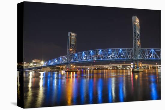 Usa, Florida, Jacksonville, Main Street Bridge across the St. John's River-Joanne Wells-Stretched Canvas