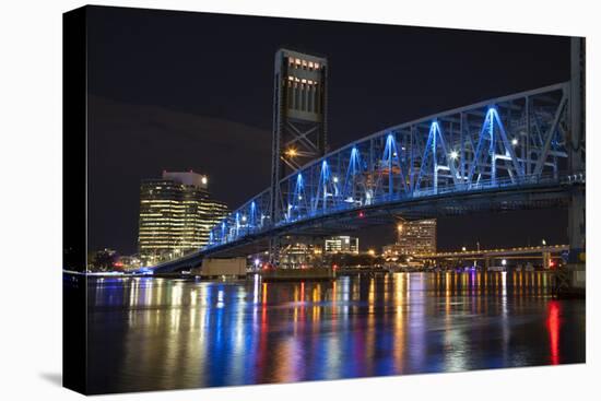 Usa, Florida, Jacksonville, Main Street Bridge across the St. John's River-Joanne Wells-Stretched Canvas