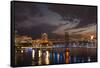 Usa, Florida, Jacksonville, Main Street Bridge across the St. John's River-Joanne Wells-Framed Stretched Canvas