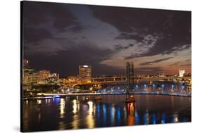 Usa, Florida, Jacksonville, Main Street Bridge across the St. John's River-Joanne Wells-Stretched Canvas